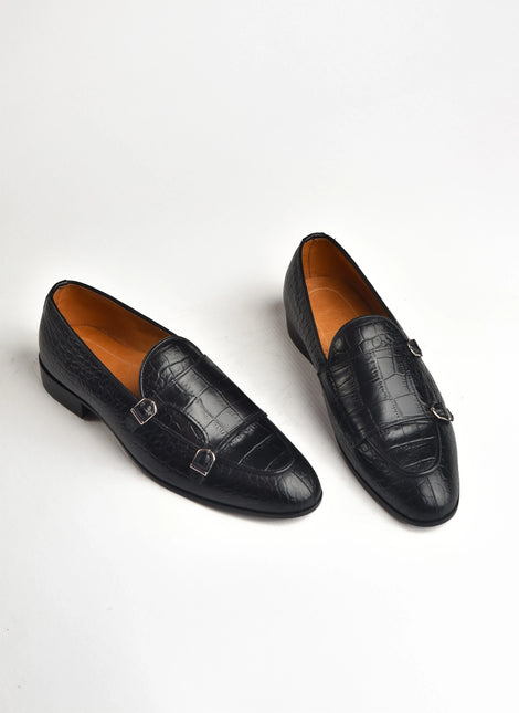 HandMade All Leather New Crocodile Monk Shoes / Moccasins