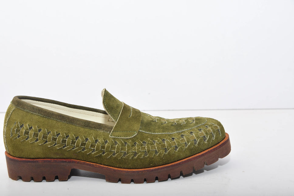 Handmade New Suede Leather Knitted Loafers