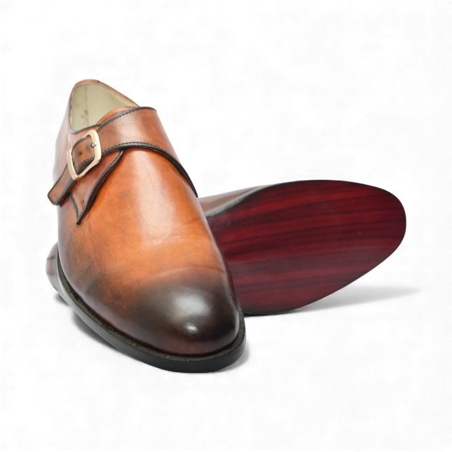 Leather Handmade New Monk Shoes / Moccasins