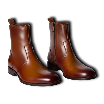 Handmade New Leather Zip Ankle Boots