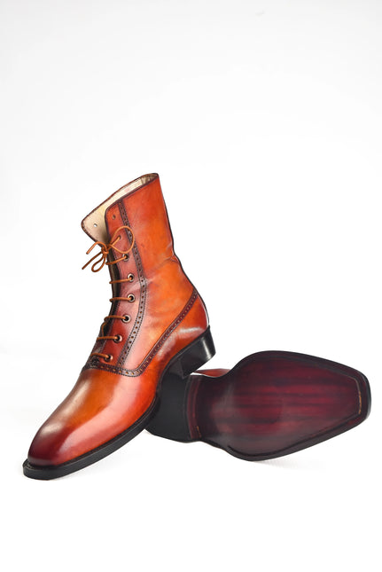 HandMade New Leather Lace-Up Ankle Boots