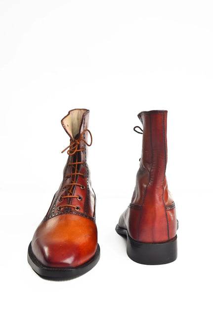 HandMade New Leather Lace-Up Ankle Boots