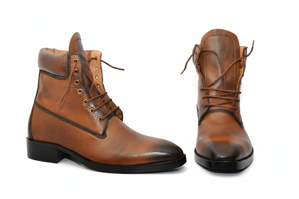 Handmade New Leather Lace-up Ankle Boots