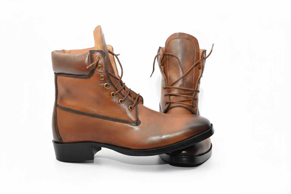 Handmade New Leather Lace-up Ankle Boots