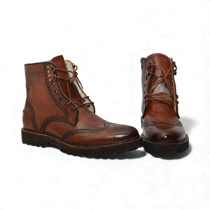 Handmade New Leather Lace-up Ankle Boots