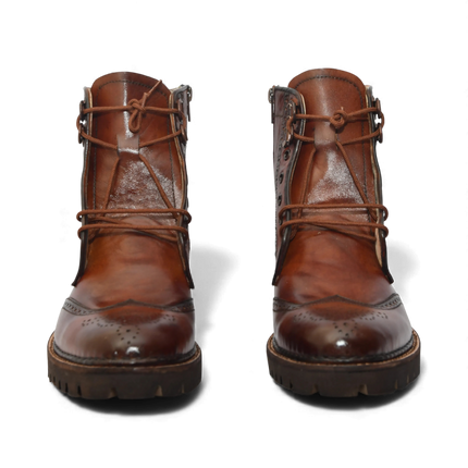 Handmade New Leather Lace-up Ankle Boots