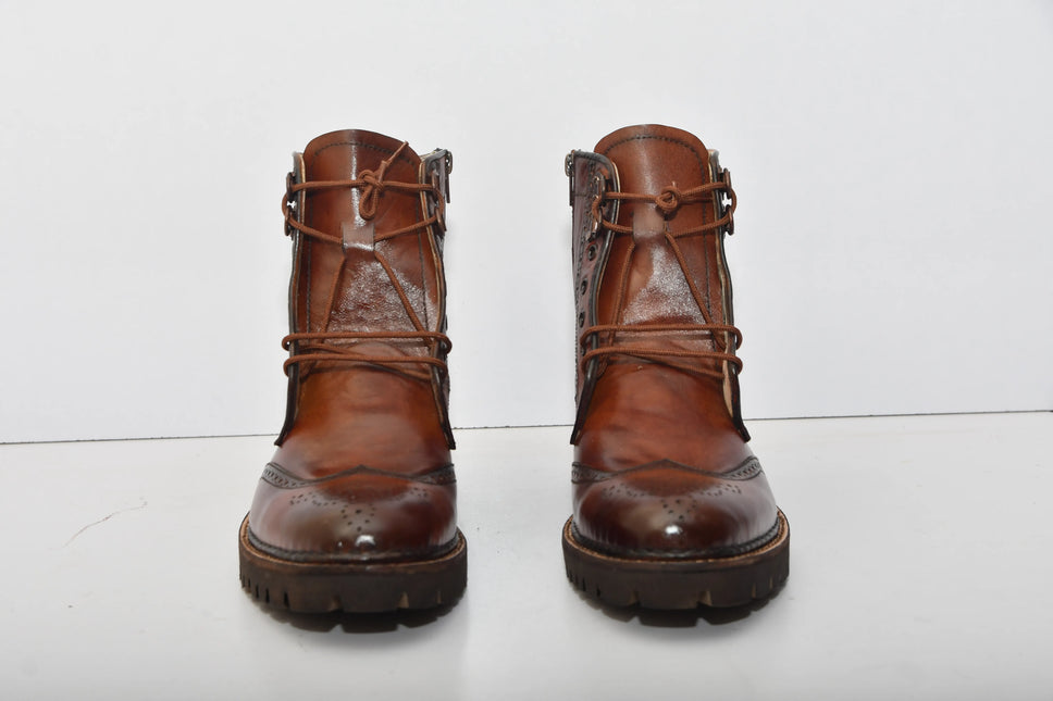 Handmade New Leather Lace-up Ankle Boots