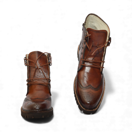 Handmade New Leather Lace-up Ankle Boots