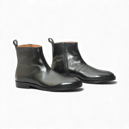 HandMade New Leather Ankle Zip Boots