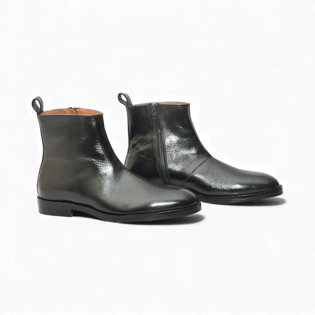 HandMade New Leather Ankle Zip Boots
