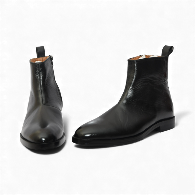 HandMade New Leather Ankle Zip Boots