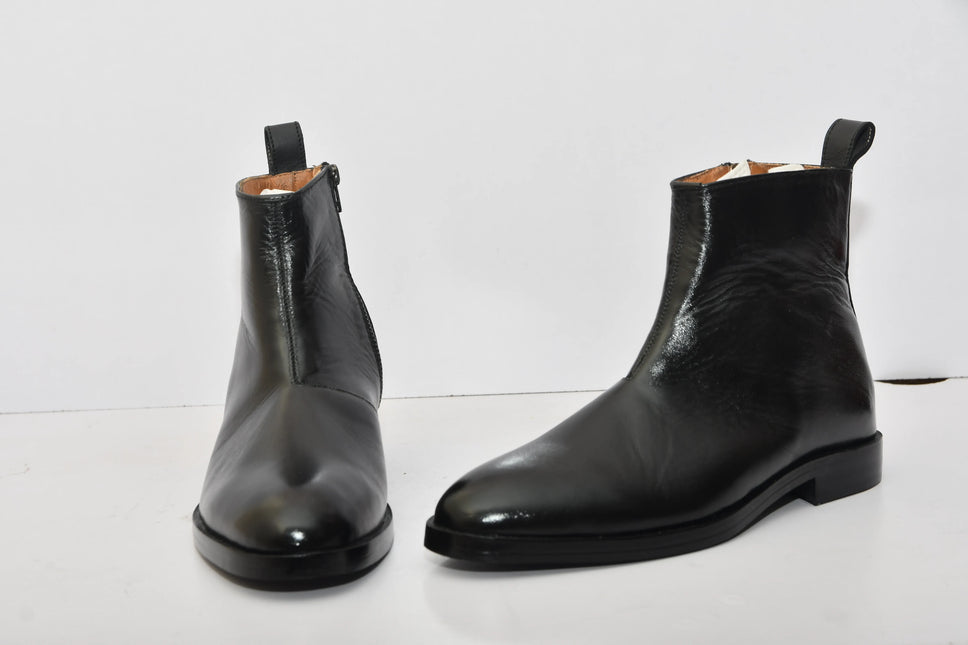 HandMade New Leather Ankle Zip Boots