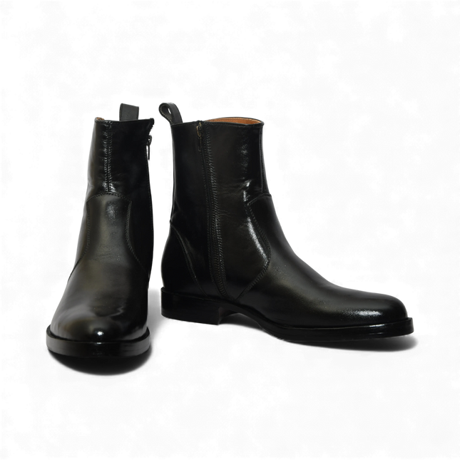 Handmade New Leather Zip Ankle Boots