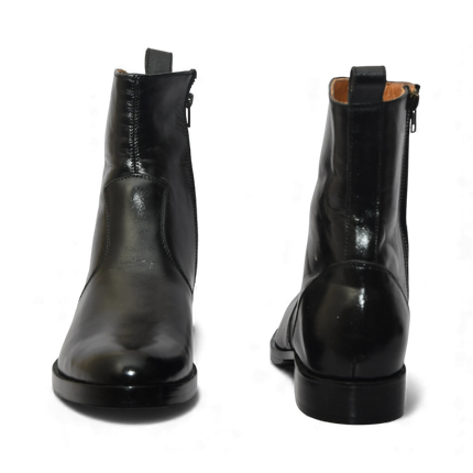 Handmade New Leather Zip Ankle Boots