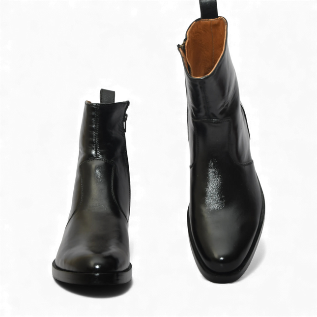 Handmade New Leather Zip Ankle Boots