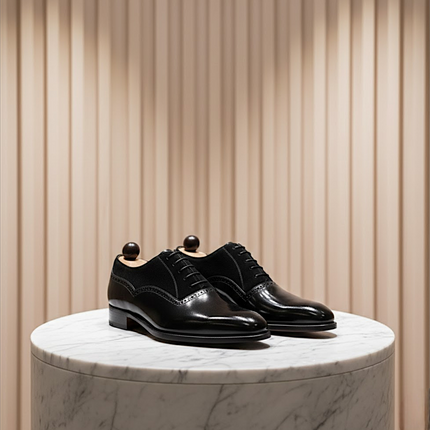 Handmade Leather & Suede Whole Cut Oxford Dress Shoes