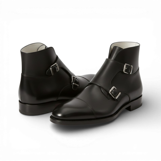 Double Monk Strap Dress Boots