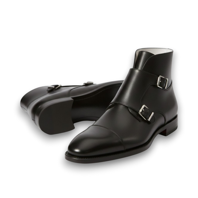 Double Monk Strap Dress Boots