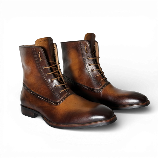 HandMade New Leather Lace-Up Ankle Boots