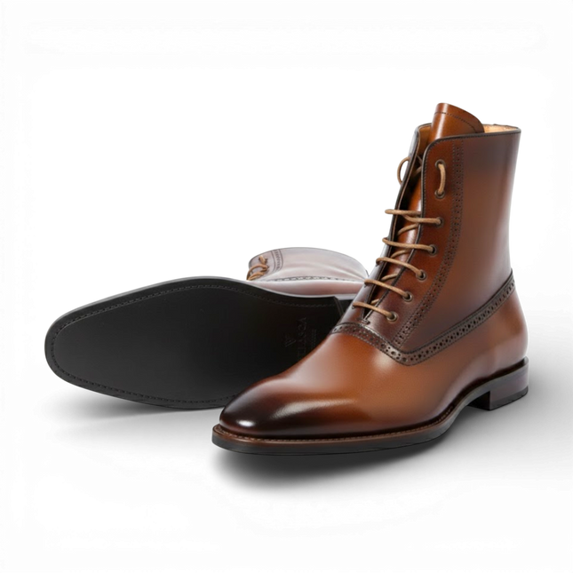 HandMade New Leather Lace-Up Ankle Boots